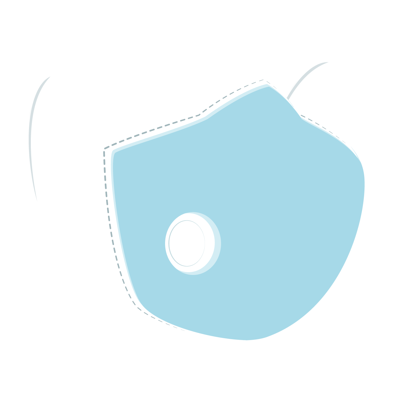 Flat design medical mask ventilation cartoon illustration image