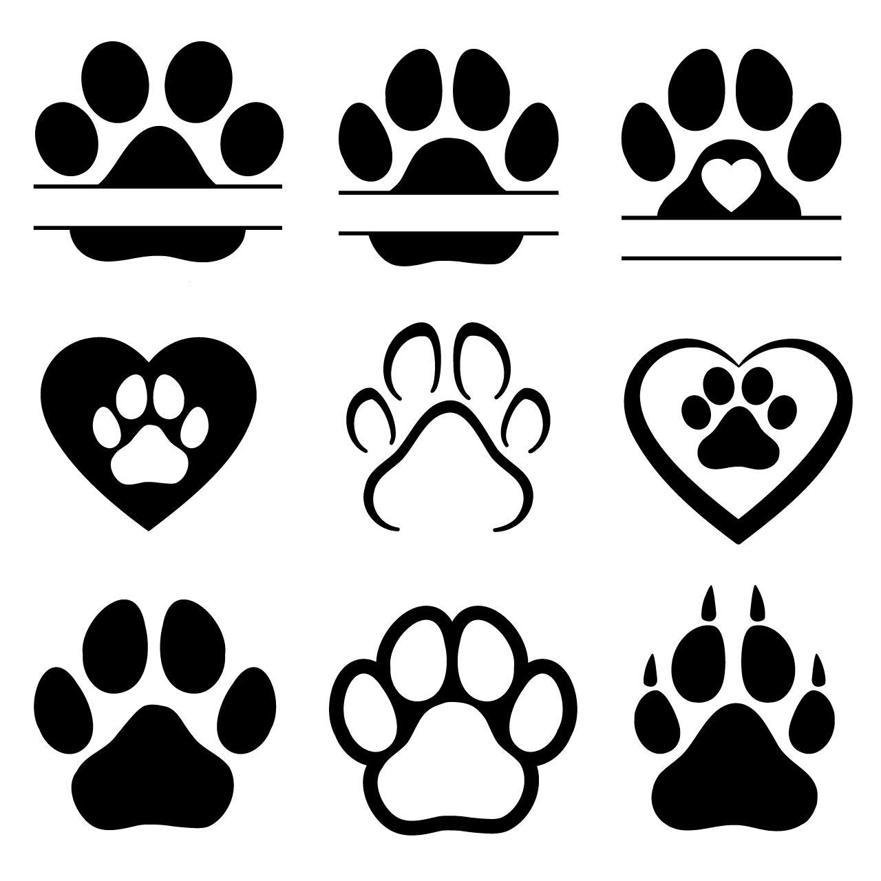 Dog cat footprints isolated silhouette transparent background png