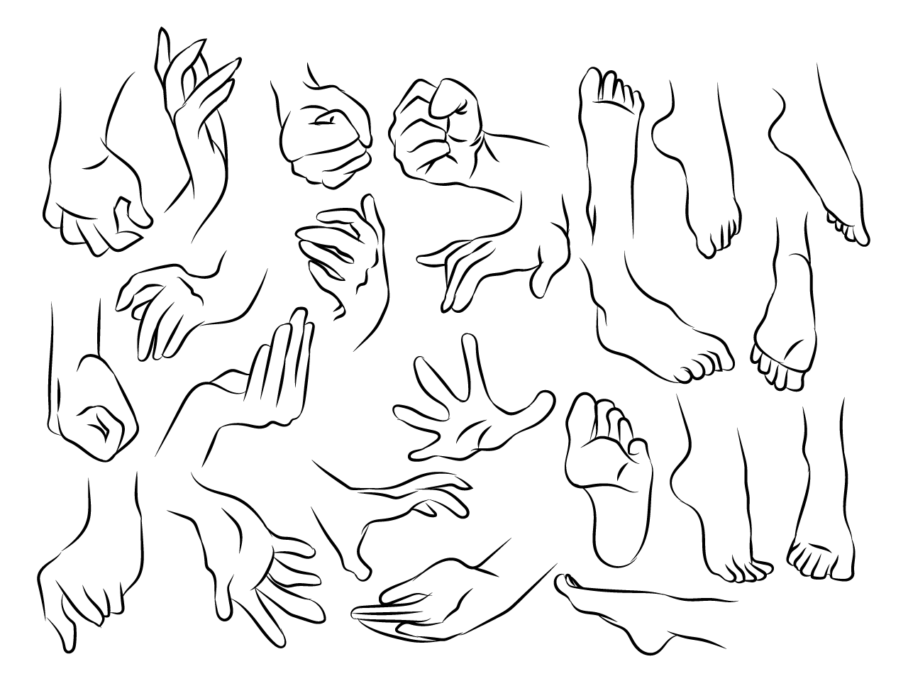 Foot clipart  sketch drawing black white cartoon illustration image