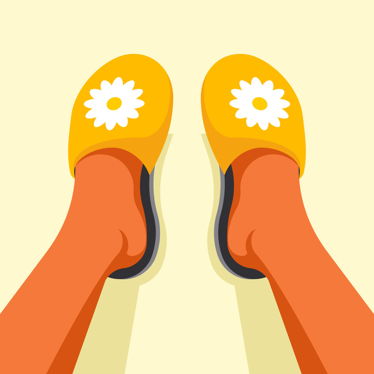 Foot clipart feet slippers with floral pattern isolated hand drawing sketch