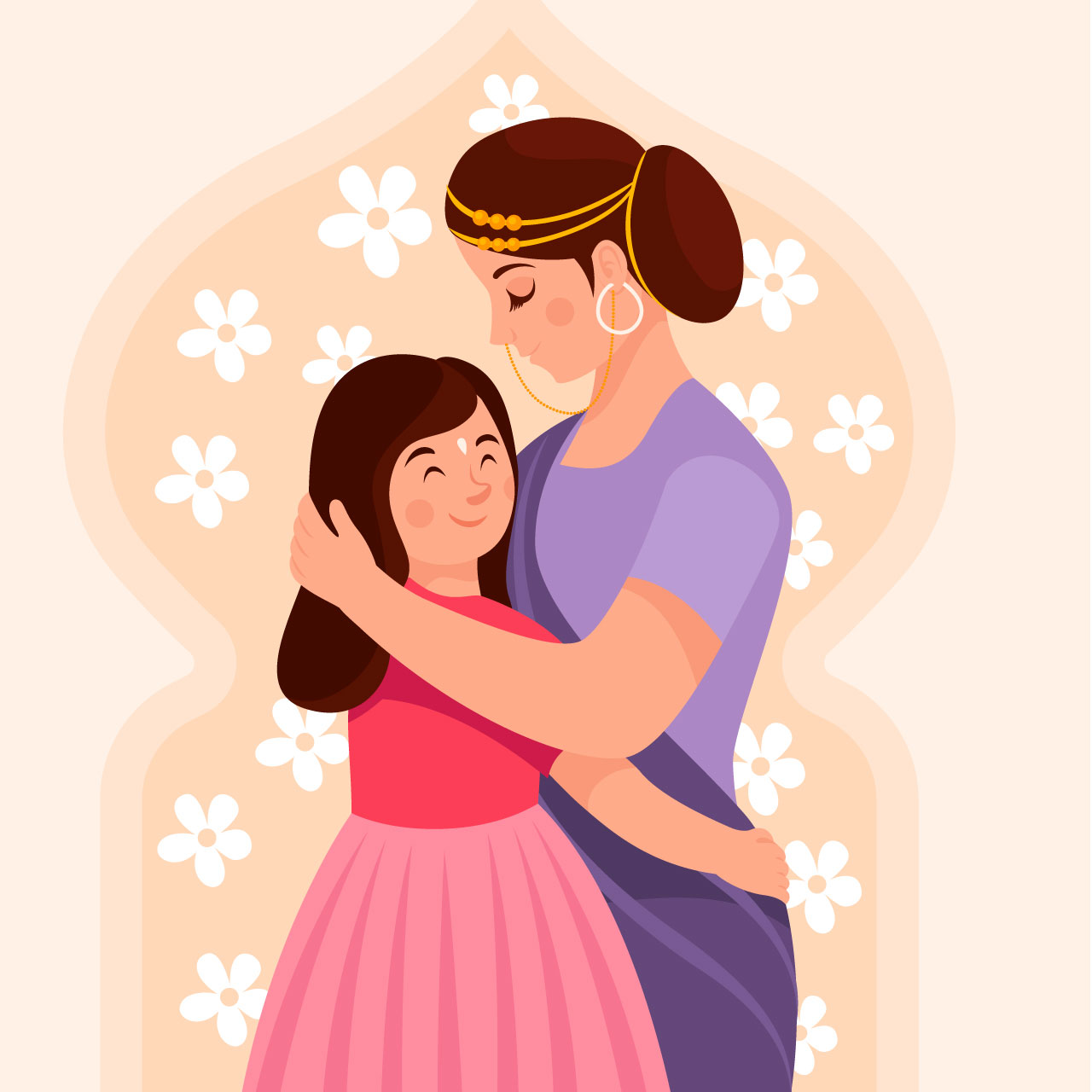 Flat national girl child day illustration hand drawing sketch