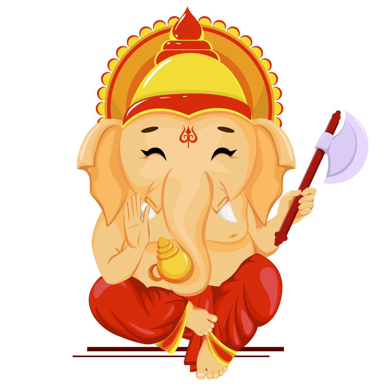 Happy ganesh chaturthi greeting cartoon illustration image transparent background png