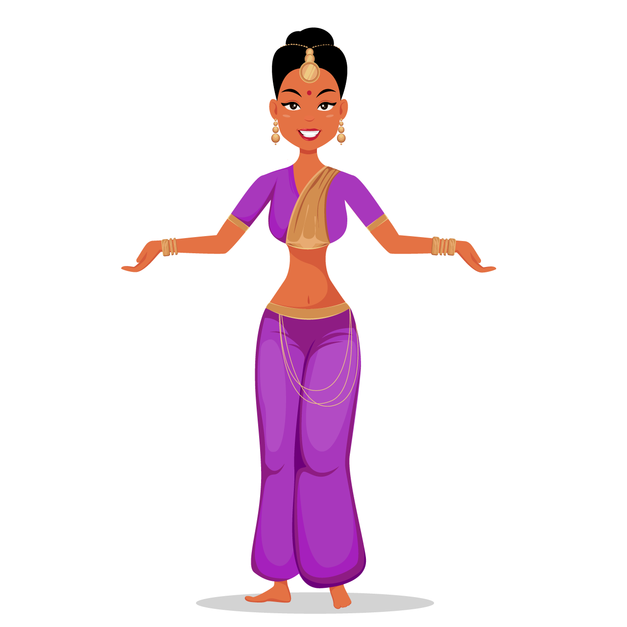 Indian bride traditional clothes cartoon illustration image hand drawing sketch