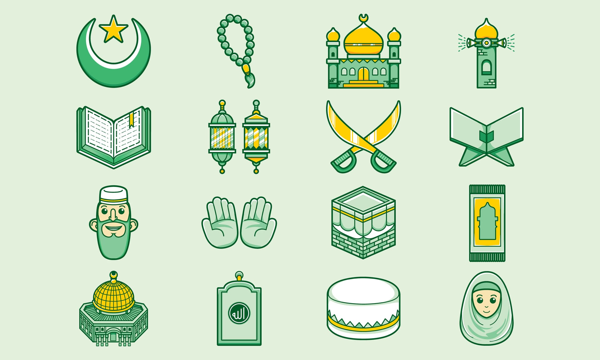 Islam icon with religion culture symbol islamic clipart