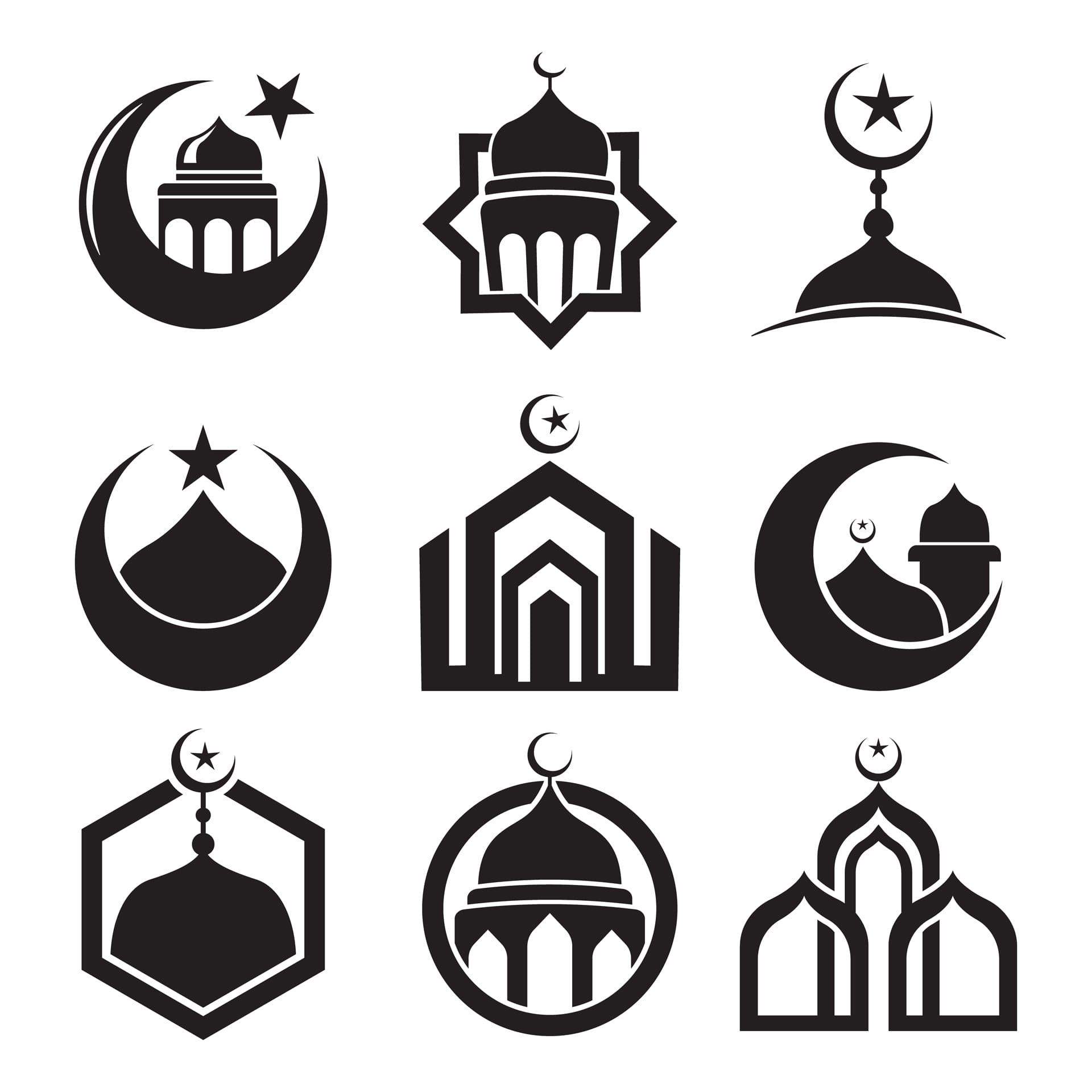 Mosque logo collection islamic logo illustration islamic clipart