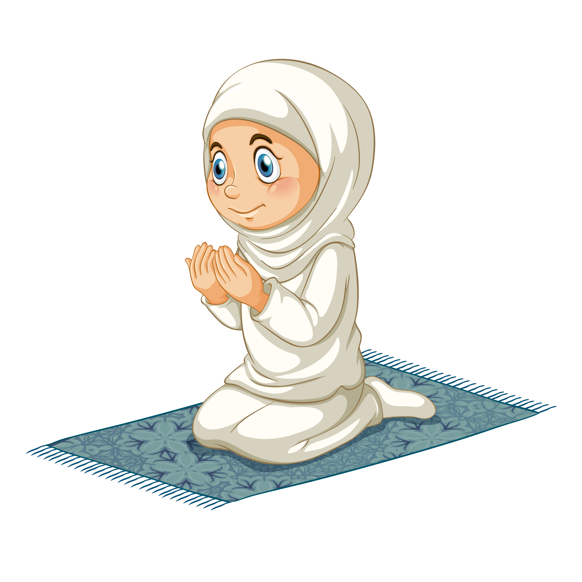 Muslim people different actions cartoon character isolated captivating image