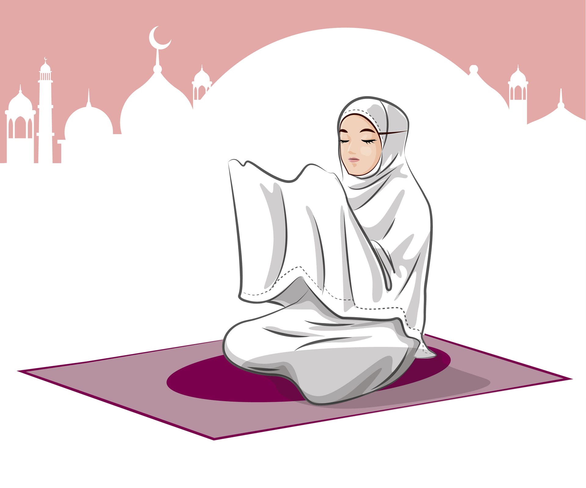 Muslim praying his knees hands upr communicating with god