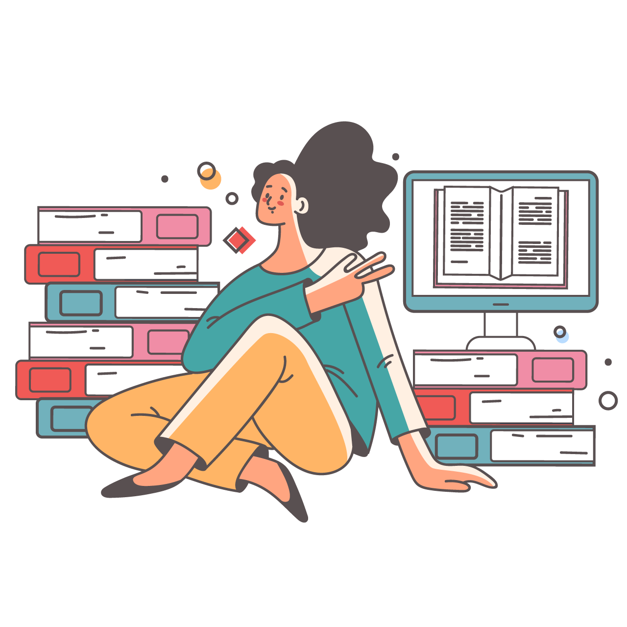 Online class clipart home school study education student university learning training