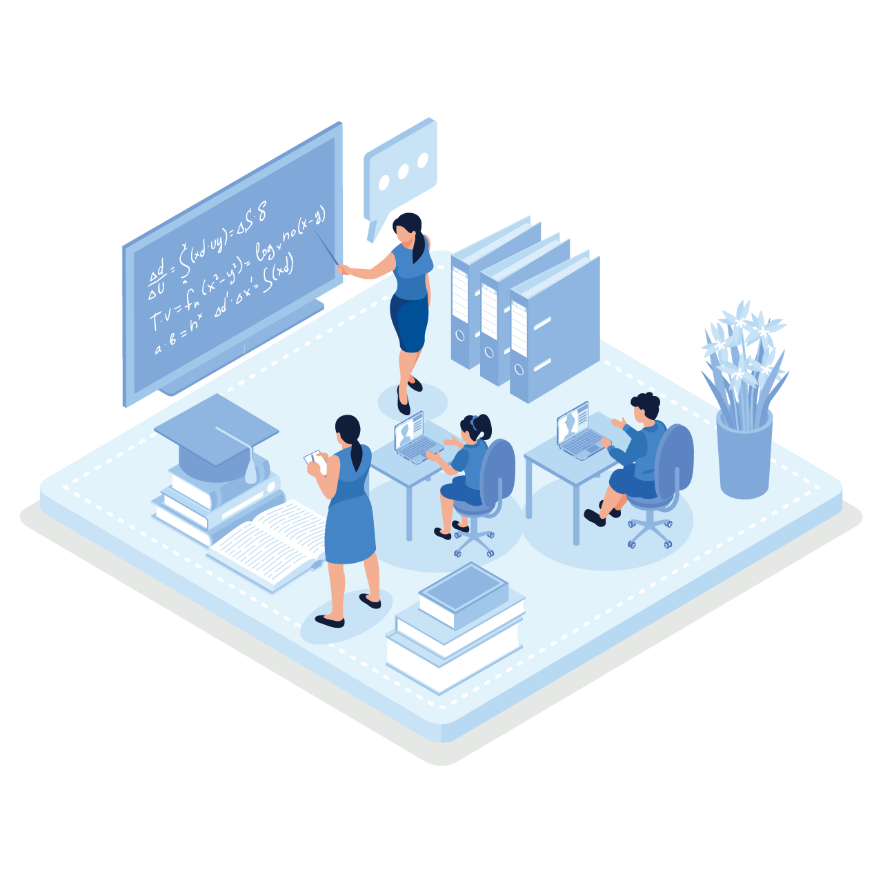 Student learning online home people characters standing transparent background image