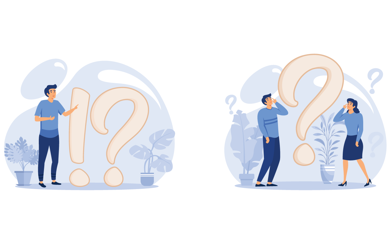 Frequently asked questions exclamation marks question marks answer