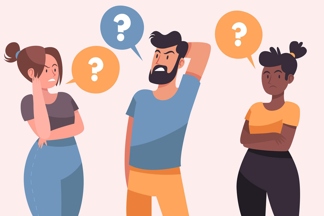 Question clipart organic flat people asking questions