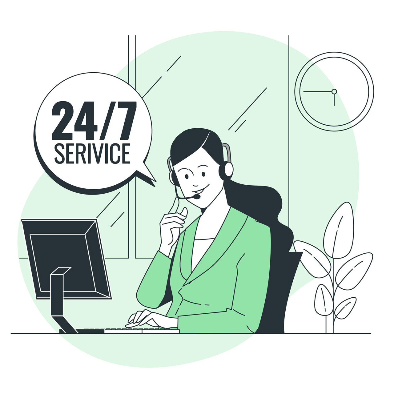 Question clipart service 24 7 concept cartoon image hand drawing sketch