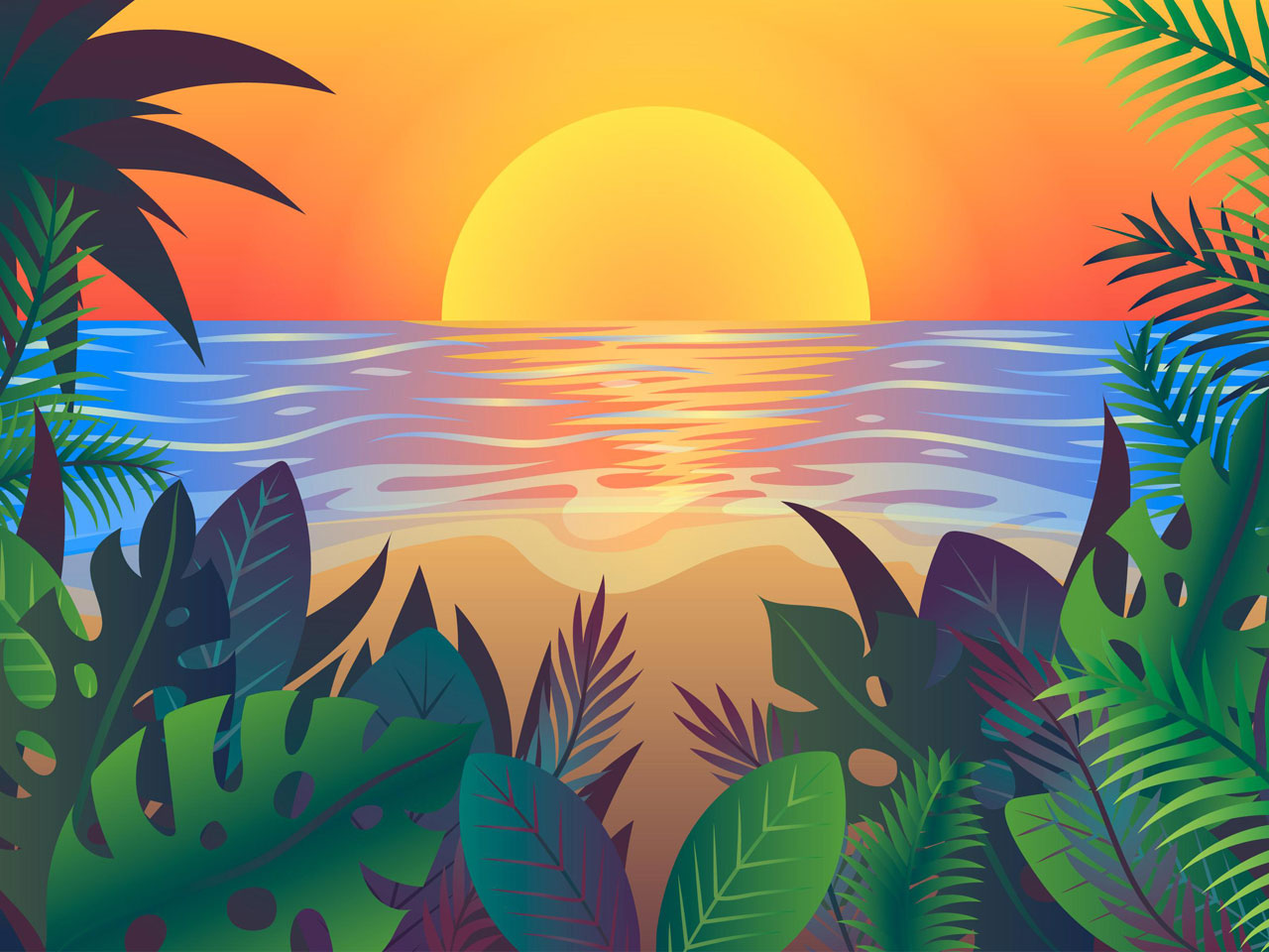 Sun clipart hand drawn summer background