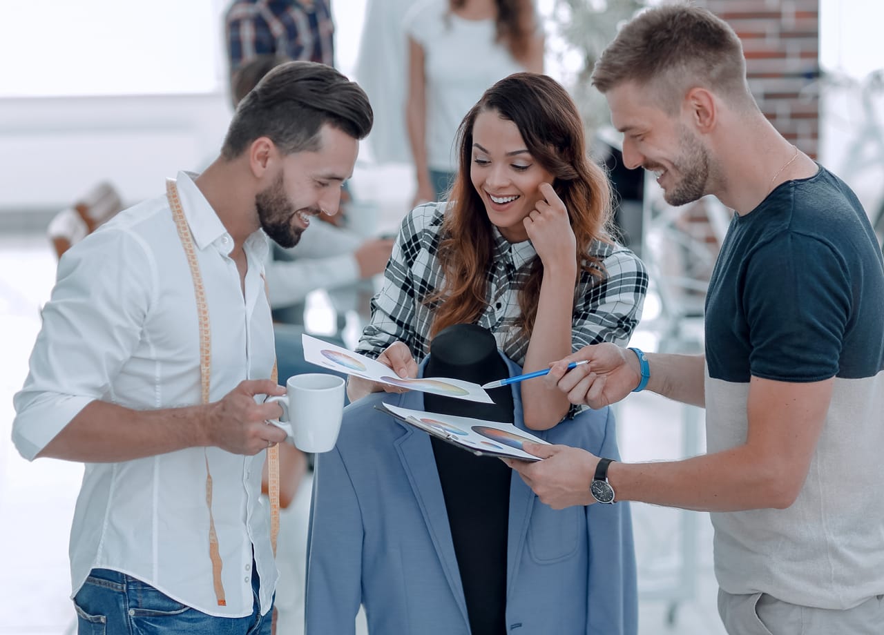 Related image designers discussing design male suit