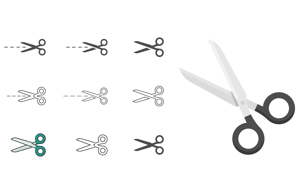 Scissor sign icon design collection cartoon image transparent background png hand drawing sketch