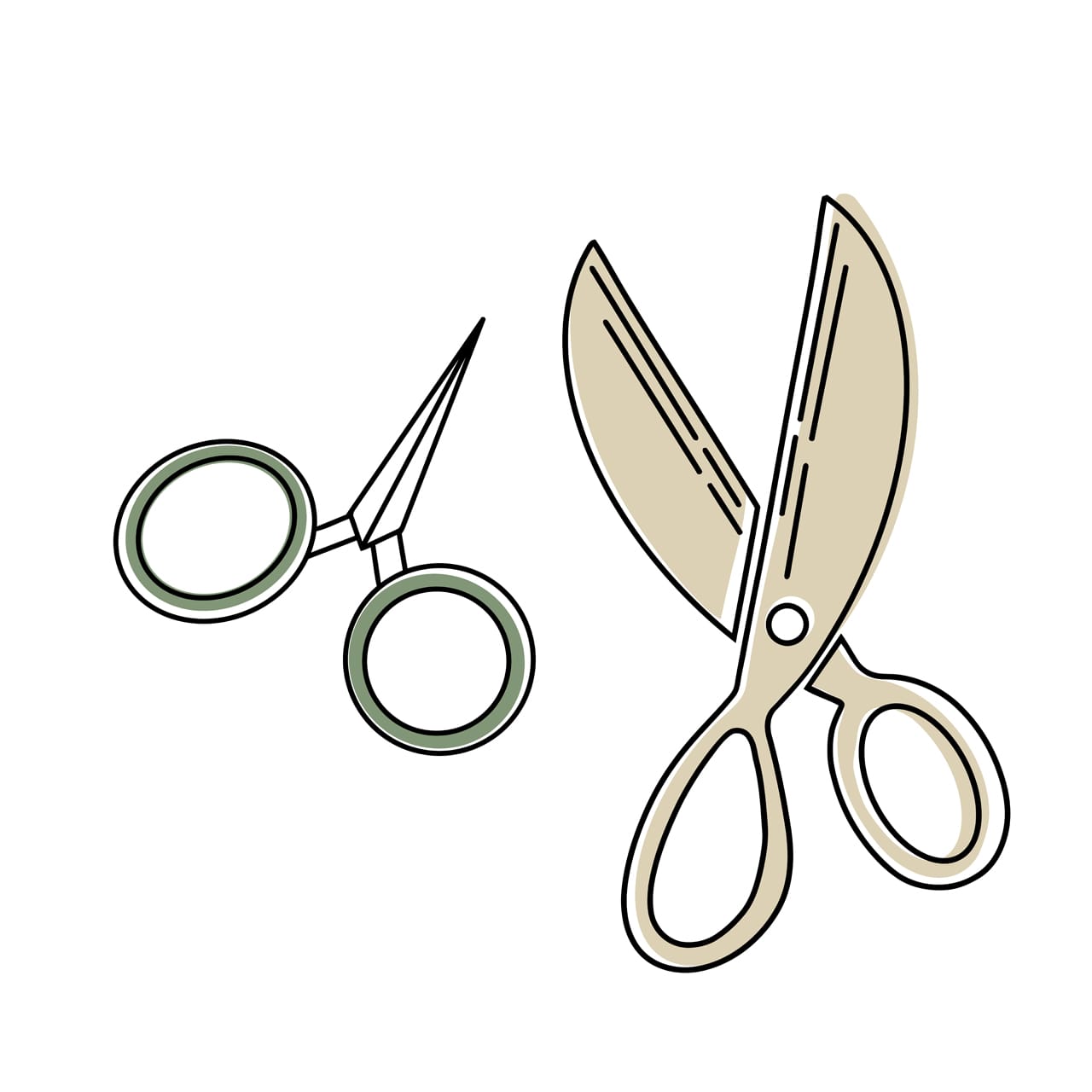 Tailor clipart made with love hand drawn colored cartoon image hand drawing sketch