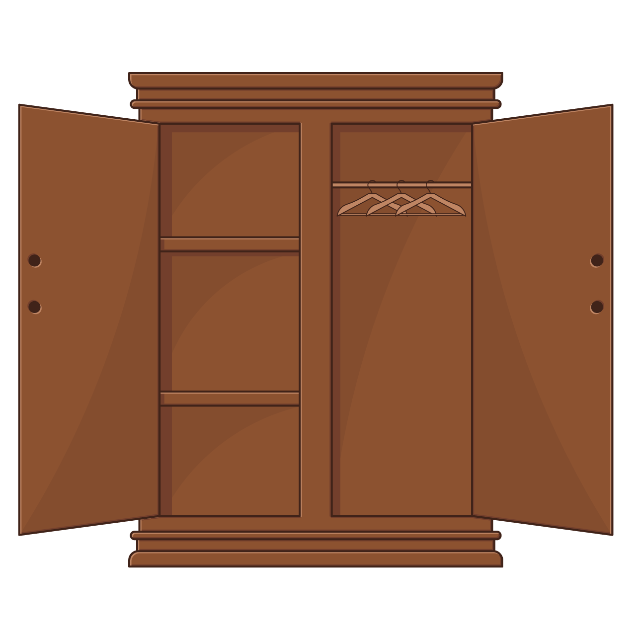 Teak wood wardrobe cartoon image transparent background png
