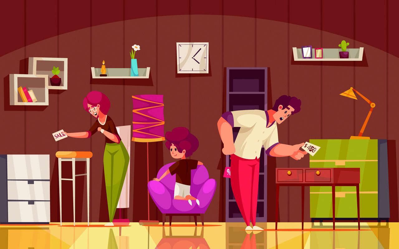 Wardrobe clipart furniture store interior cartoon composition cartoon image