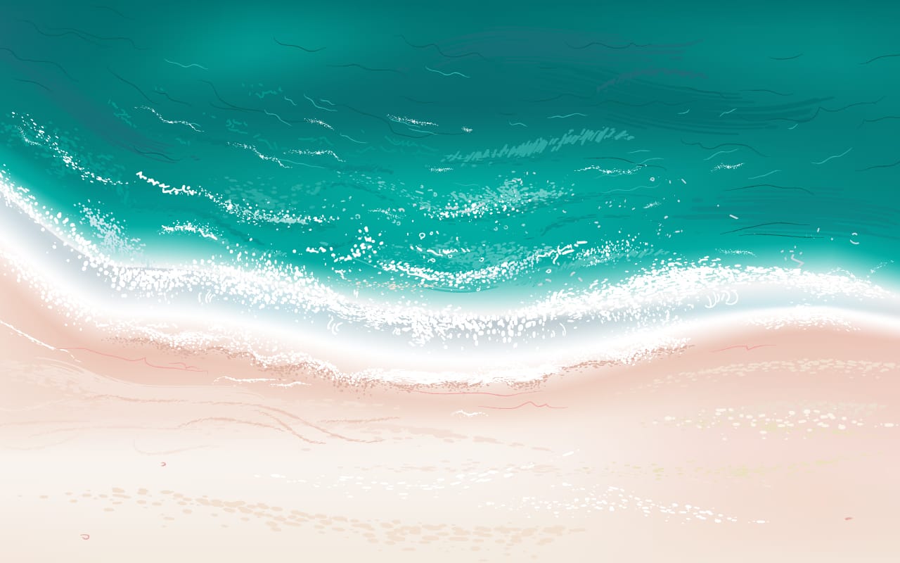 Wave clipart summer beach hand drawing sketch cartoon image