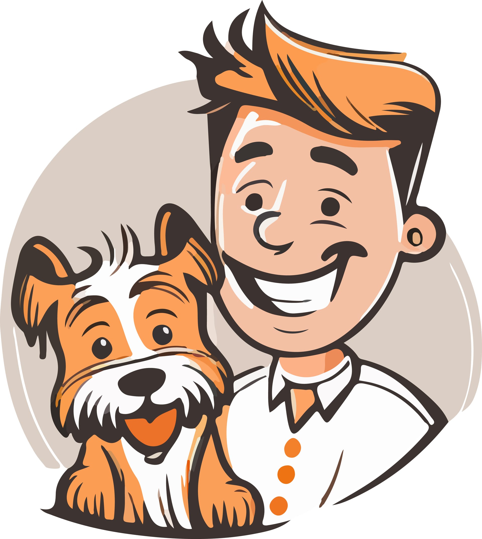 Cute dog man illustration cute dog clipart