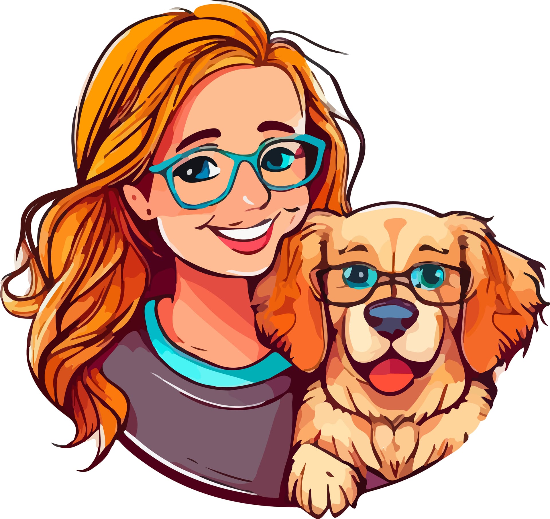 Cute dog mom illustration excellent image
