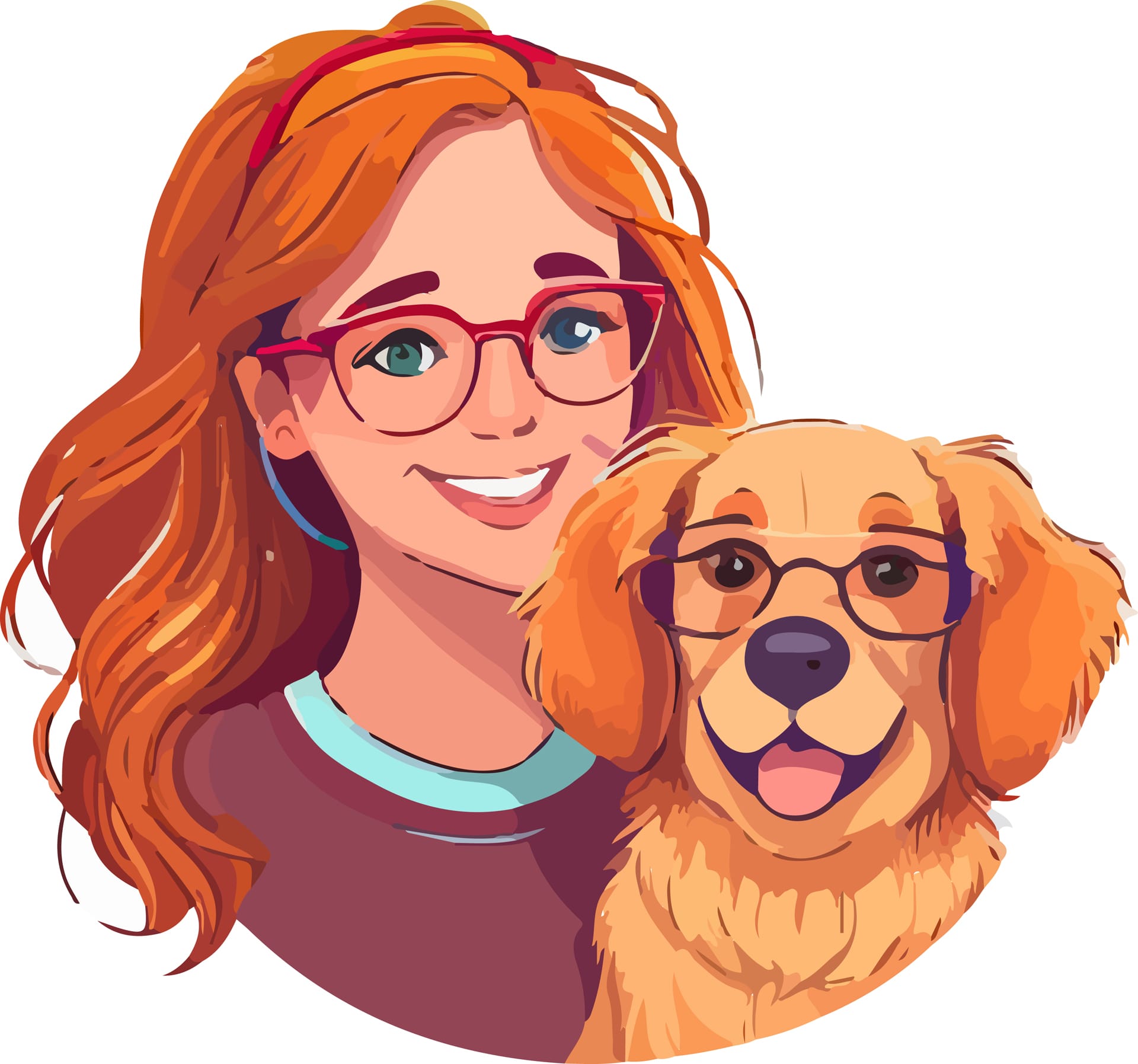 Cute dog mom illustration image