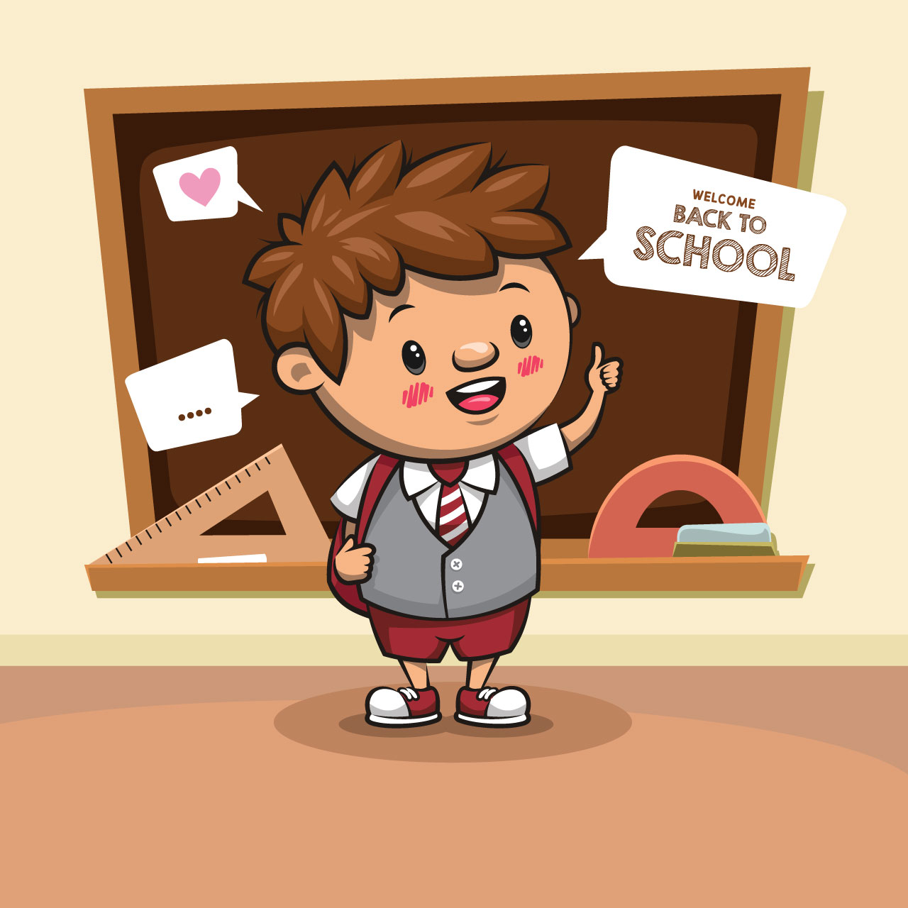 Back shool cute school kids cartoon illustration hand drawing sketch