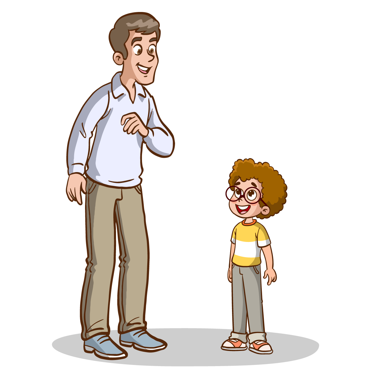 Hi clipart children man standing talking father children talking transparent background image