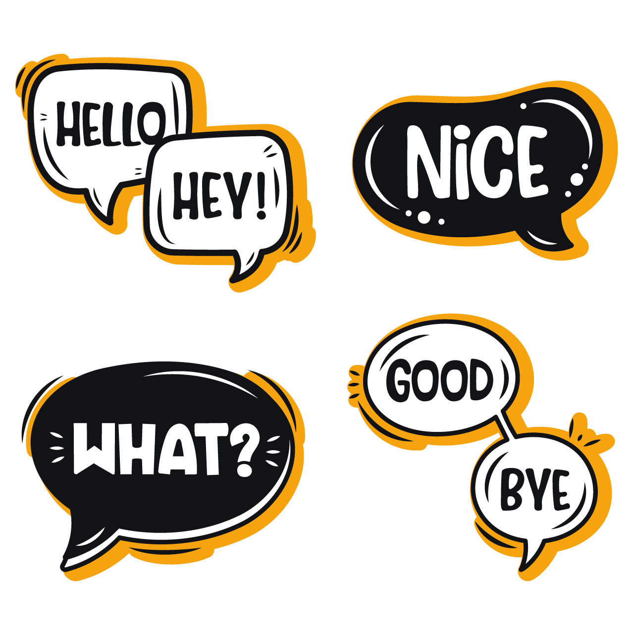 Hi clipart doodle expressions transparent background image