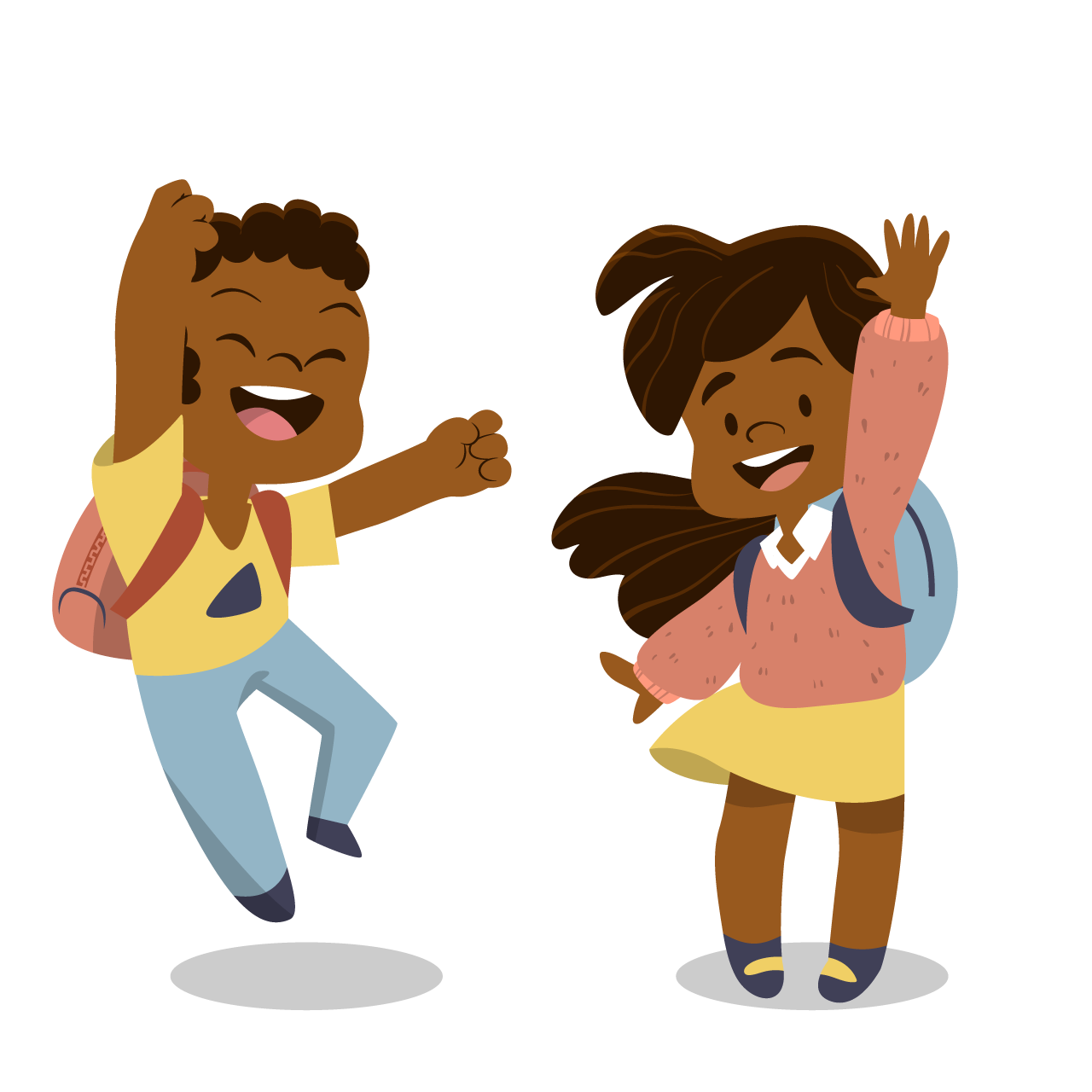 Hi clipart flat back school children transparent background