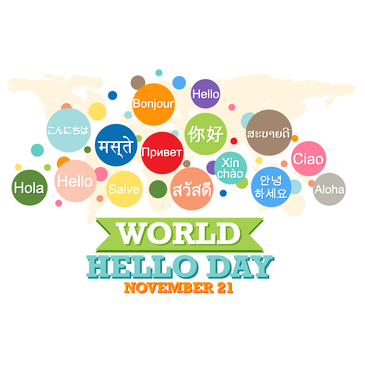 Hi clipart world hello day banner design cartoon illustration transparent background image hand drawing sketch
