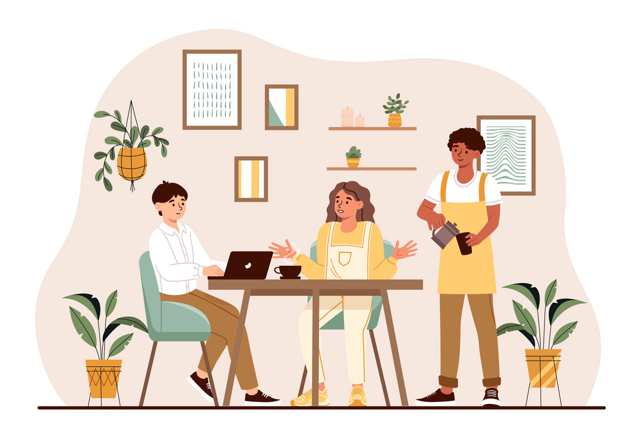 People talking clipart friends sitting cafe cartoon image hand drawing sketch